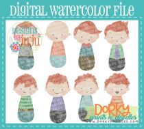 Man Red Hair Multipack Digital Watercolor PNG File