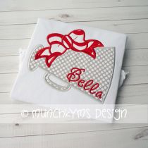 Megaphone Bow Applique | Machine Embroidery Designs by JuJu