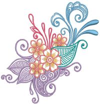 Mehndi Floral Machine Embroidery Designs by JuJu