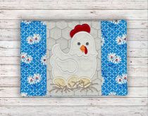 ITH Chicken Mug Rug | Machine Embroidery Designs by JuJu
