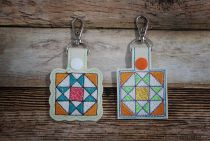 ITH Snap Tab Key Fob Ohio Star Quilt Block | Machine Embroidery Designs by JuJu