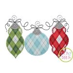Ornament Trio ZigZag Applique | Machine Embroidery Designs by JuJu