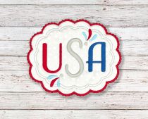 ITH Patriotic USA Mug Rug | Machine Embroidery Designs by JuJu