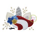 Patriotic Unicorn Horn Applique | Machine Embroidery Designs by JuJu