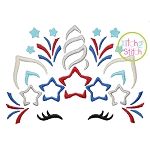 Patriotic Unicorn Horn Embroidery | Machine Embroidery Designs by JuJu