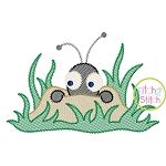 Peeking Ant Sketch Embroidery | Machine Embroidery Designs by JuJu