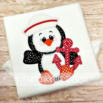 Penguin Girl Anchor Applique