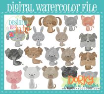 Multiple Pets Pack Digital Watercolor PNG File