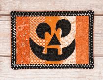 In The Hoop Pieced Pumpkin Mug Rug | Machine Embroidery Designs by JuJu