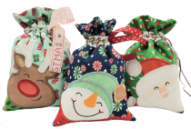 ITH Christmas Applique Gift Bags | Machine Embroidery Designs by JuJu