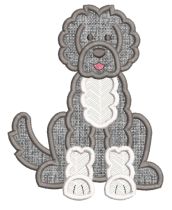 Free Portuguese Water Dog Applique Machine Embroidery Designs by JuJu