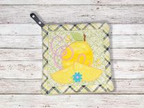 ITH Fresh Lemons Potholder 1 | Machine Embroidery Designs by JuJu