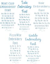Quarter Inch Font Bundle 19 | Machine Embroidery Designs by JuJu