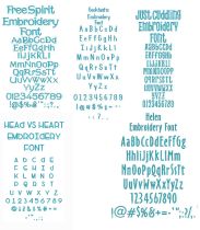 Quarter Inch Font Bundle 9 | Machine Embroidery Designs by JuJu