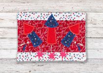 ITH Patriotic Rockets Mug Rug | Machine Embroidery Designs by JuJu