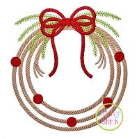 Rope Christmas Wreath Embroidery | Machine Embroidery Designs by JuJu