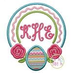 Rose Egg Frame Applique | Machine Embroidery Designs by JuJu