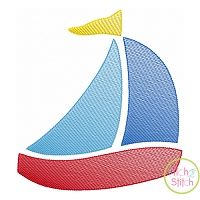 Sailboat Sketch | Machine Embroidery Designs by JuJu