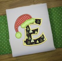 Santa Hat Applique Alphabet Machine Embroidery Designs by JuJu