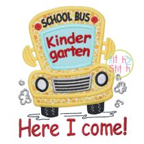 School Bus Grades Kindergarten Applique | Designs By JuJu