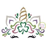 Unicorn Horn with Shamrock Embroidery | Machine Embroidery Designs by JuJu