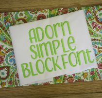 Adorn Simple Block Embroidery Font Machine Embroidery Designs by JuJu