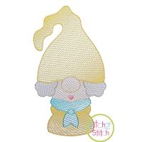 Gnome Grandma Sketch | Machine Embroidery Designs by JuJu