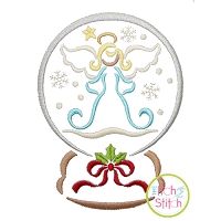Snow Globe Angel Embroidery | Machine Embroidery Designs by JuJu