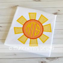 Sunshine Monogram Frame | Machine Embroidery Designs by JuJu