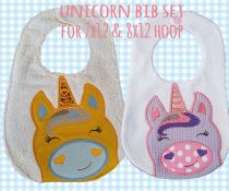 Unicorn Bib | Machine Embroidery Designs by JuJu