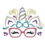 Unicorn Horn Glasses Embroidery | Machine Embroidery Designs by JuJu