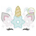 Unicorn Horn Snowflakes Motif | Machine Embroidery Designs by JuJu
