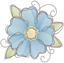 Vintage Sketch Flowers 1 Machine Embroidery Designs by JuJu