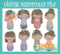 Woman With Nice Tan Multipack Digital Watercolor PNG File