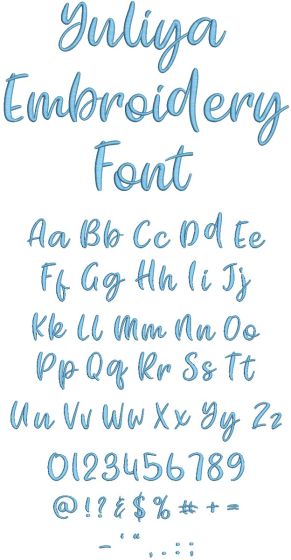 Yuliya Embroidery Font | Machine Embroidery Designs by JuJu