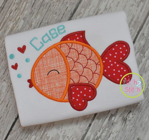 Valentine Fish Applique | Machine Embroidery Designs by JuJu