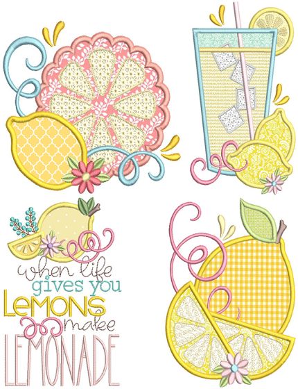 Fresh Lemonade | Machine Embroidery Designs by JuJu