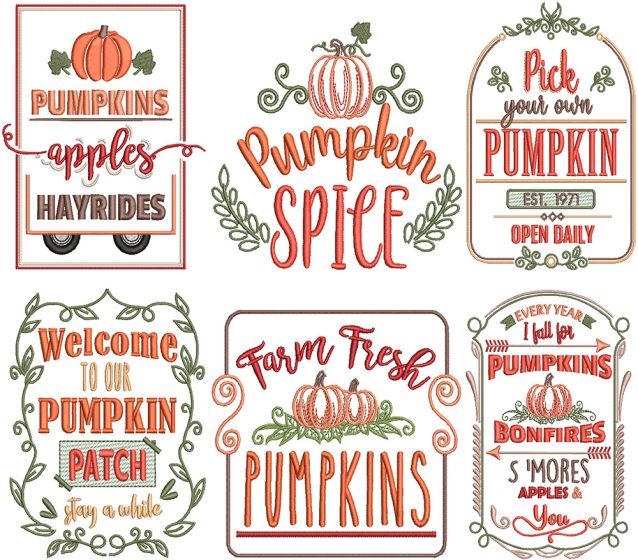 Farm Fresh Autumn 2 | Machine Embroidery Designs by JuJu