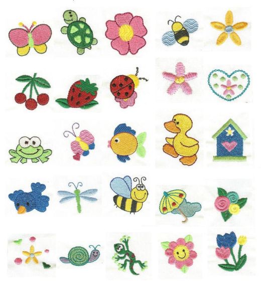 Itty Bitty Spring Fling Machine Embroidery Designs by JuJu