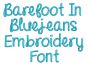 Barefoot in Blue jeans Embroidery Font Machine Embroidery Designs by JuJu