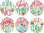 Jolly Christmas Word Art 1 Digital Embroidery Designs by JuJu