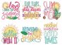 Summertime Word Art Machine Embroidery Designs by JuJu
