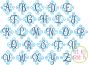 Itch 2 Stitch Elegant Scroll Two Color Large Monogram Digital Embroidery Machine Designs by JuJu