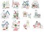 North Pole Village Colorwork Set 4 Machine Embroidery Designs by JuJu