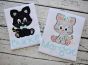 Sitting Kitty Girl Applique | Machine Embroidery Designs by JuJu