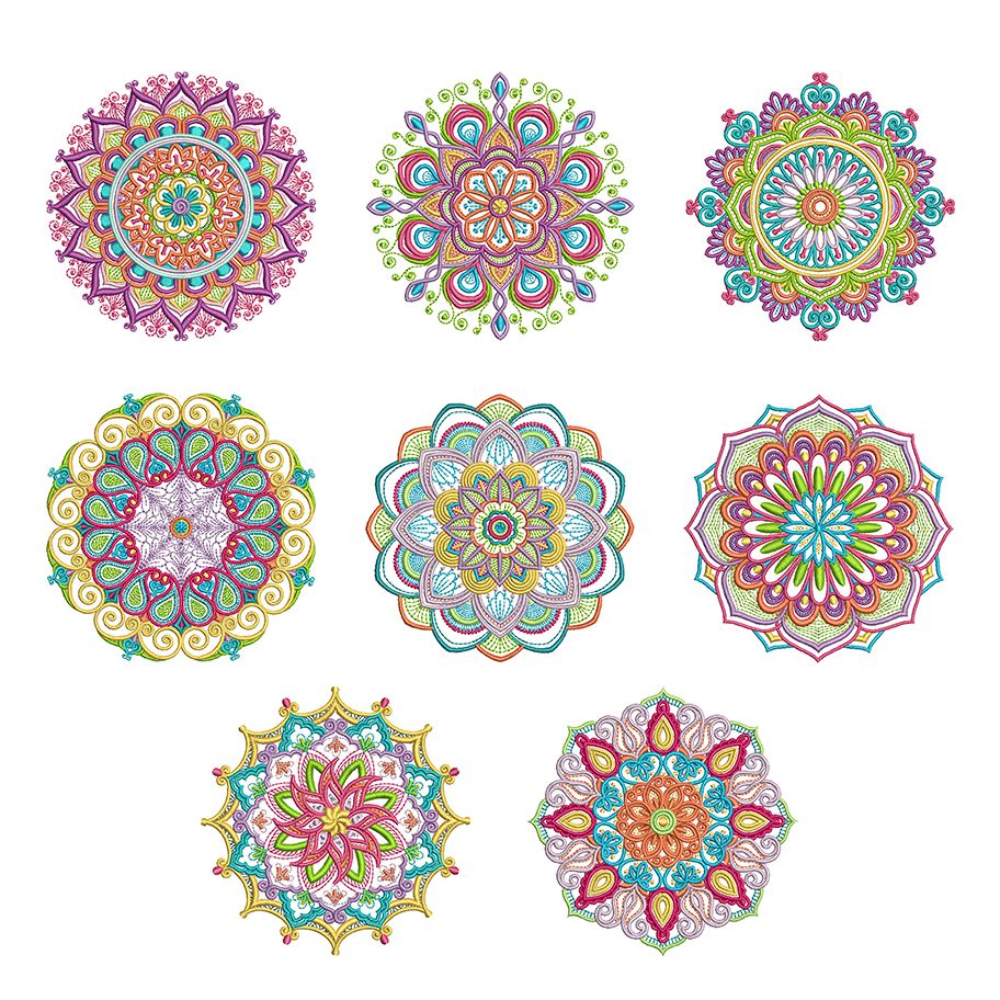 Marvelous Mandalas Set 2 Machine Embroidery Designs by JuJu
