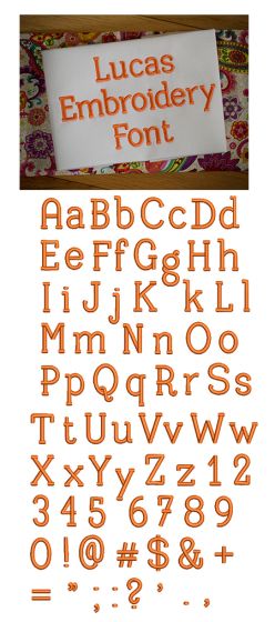 Lucas Embroidery Font Machine Embroidery Designs by JuJu