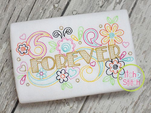 Itch 2 Stitch Forever Doodle Digital Embroidery Machine Designs by JuJu