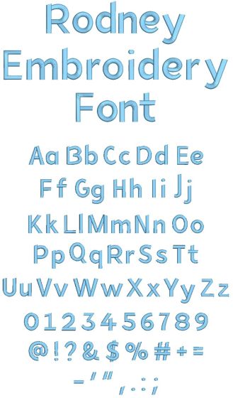 Rodney Embroidery Font | Machine Embroidery Designs by JuJu