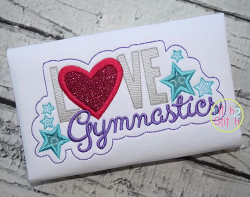 Love Gymnastics Applique | Machine Embroidery Designs by JuJu